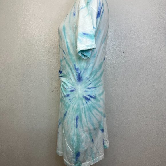 L SPACE BEACHWOOD DRESS TIDAL WAVE TIE DYE BLUE MINI T-SHIRT SIZE Small - Picture 4 of 8